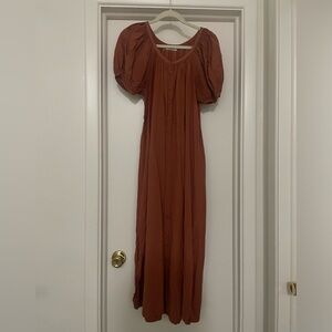 LAGUNA COLLECTION Cotton Button Front Maxi in Rust